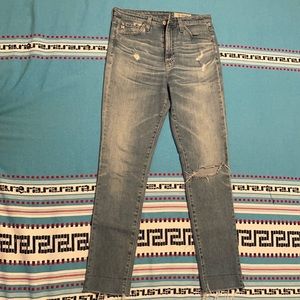 AG denim, Size 27 waist. “The sophia, high waisted skinny”